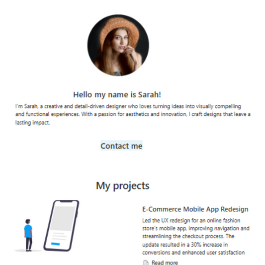 Portfolio/ Website Notion Template