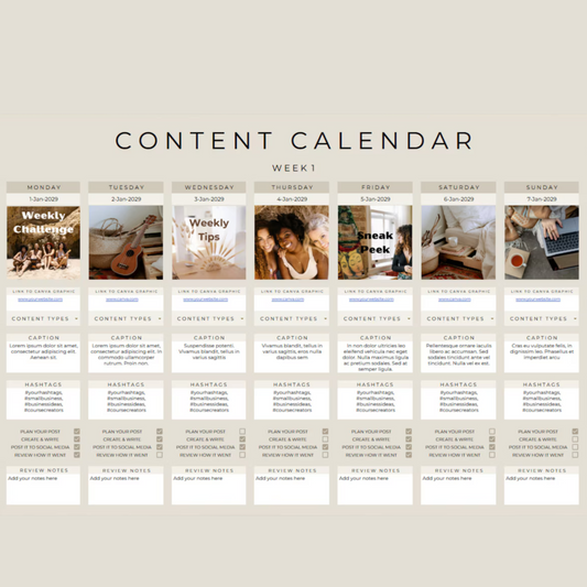 Content Calendar/ Google sheet
