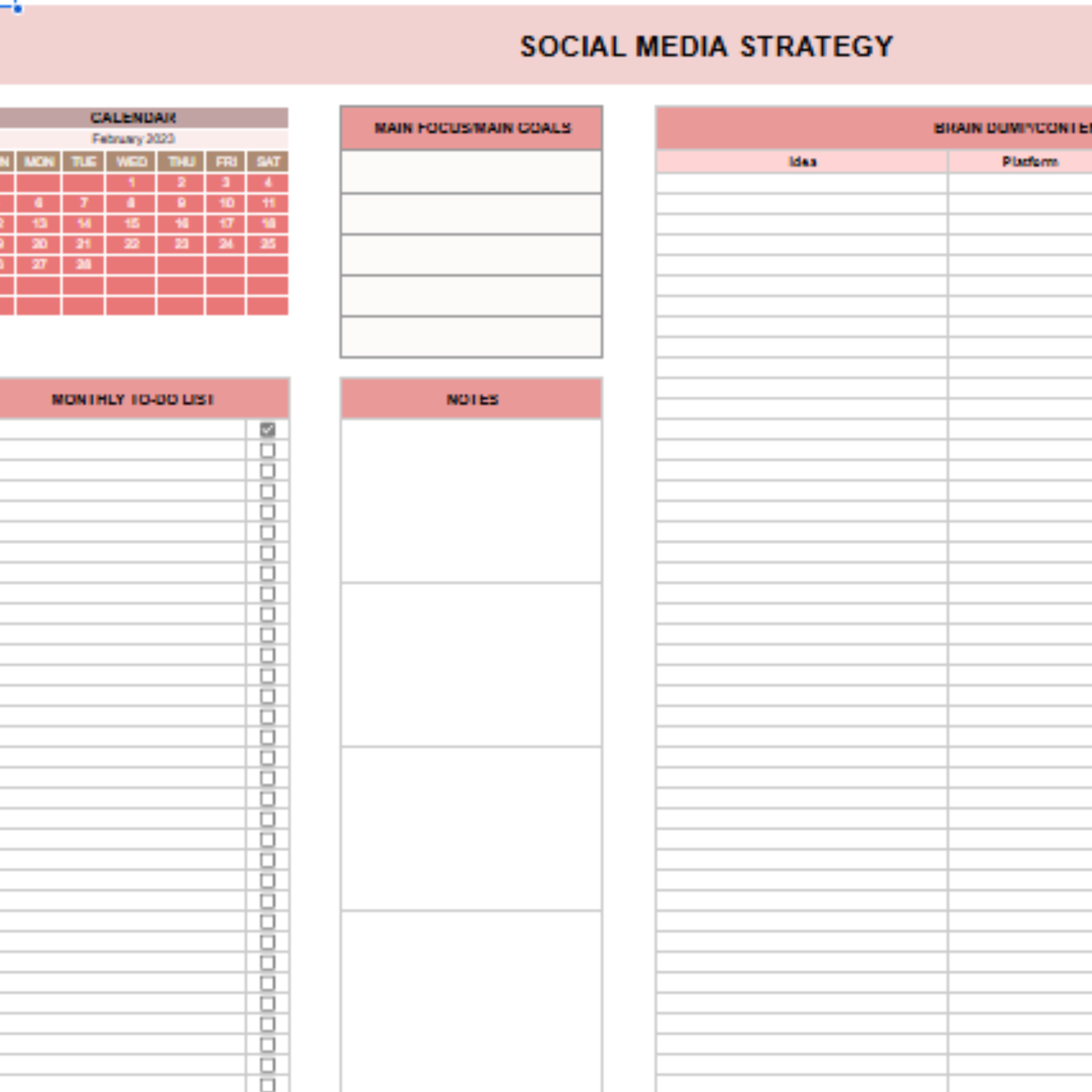Content media full planner