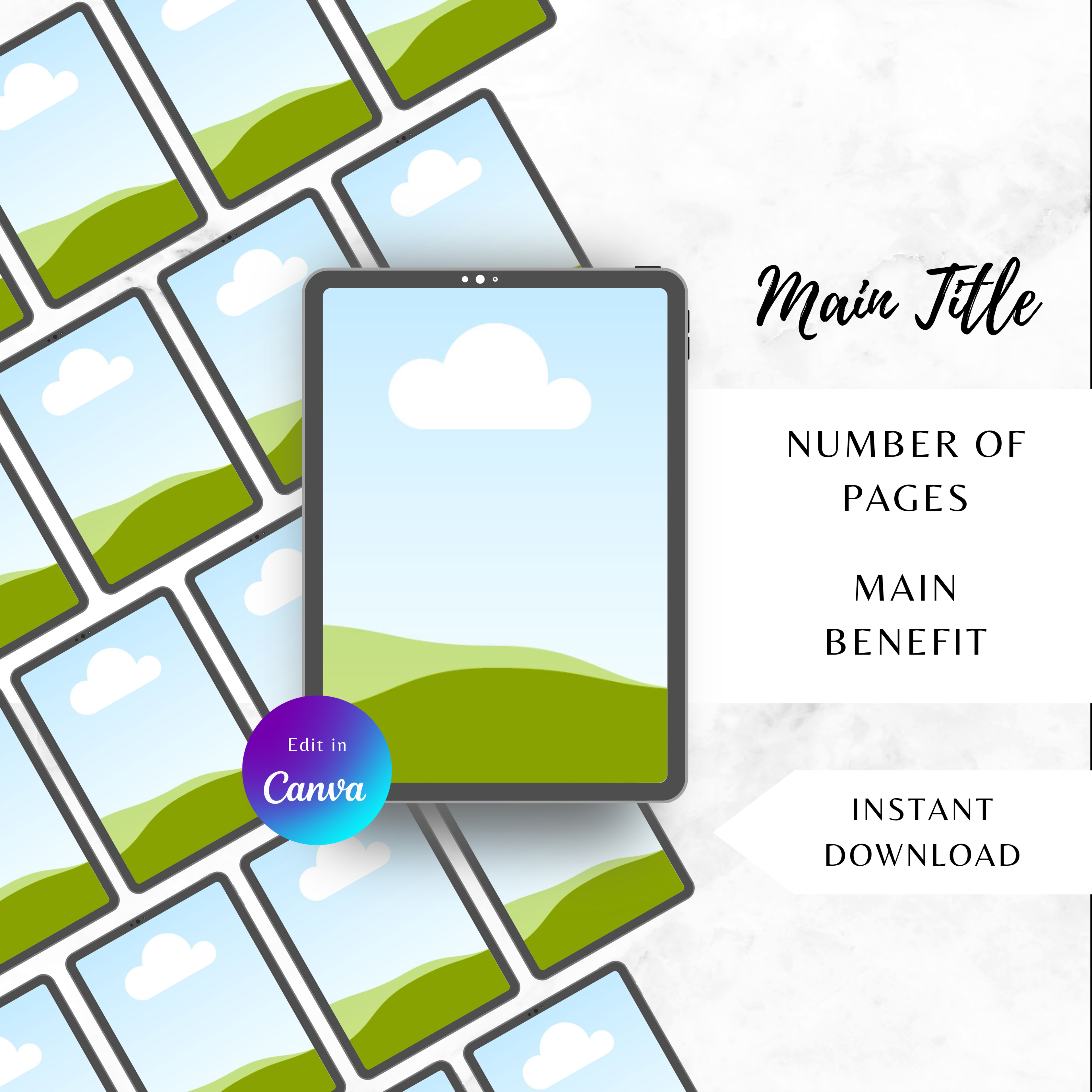 Digital product listing template